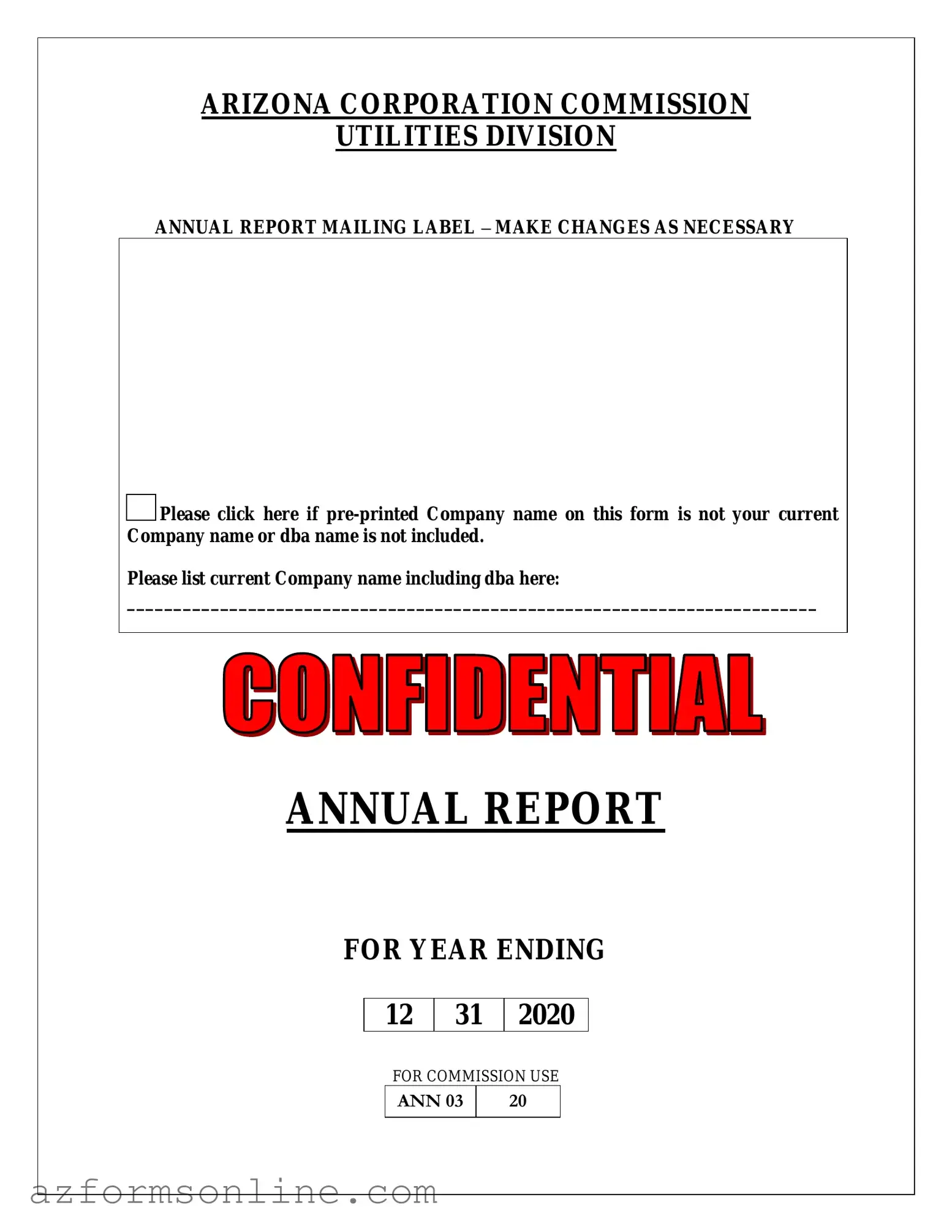 Free Arizona Annual Report Form