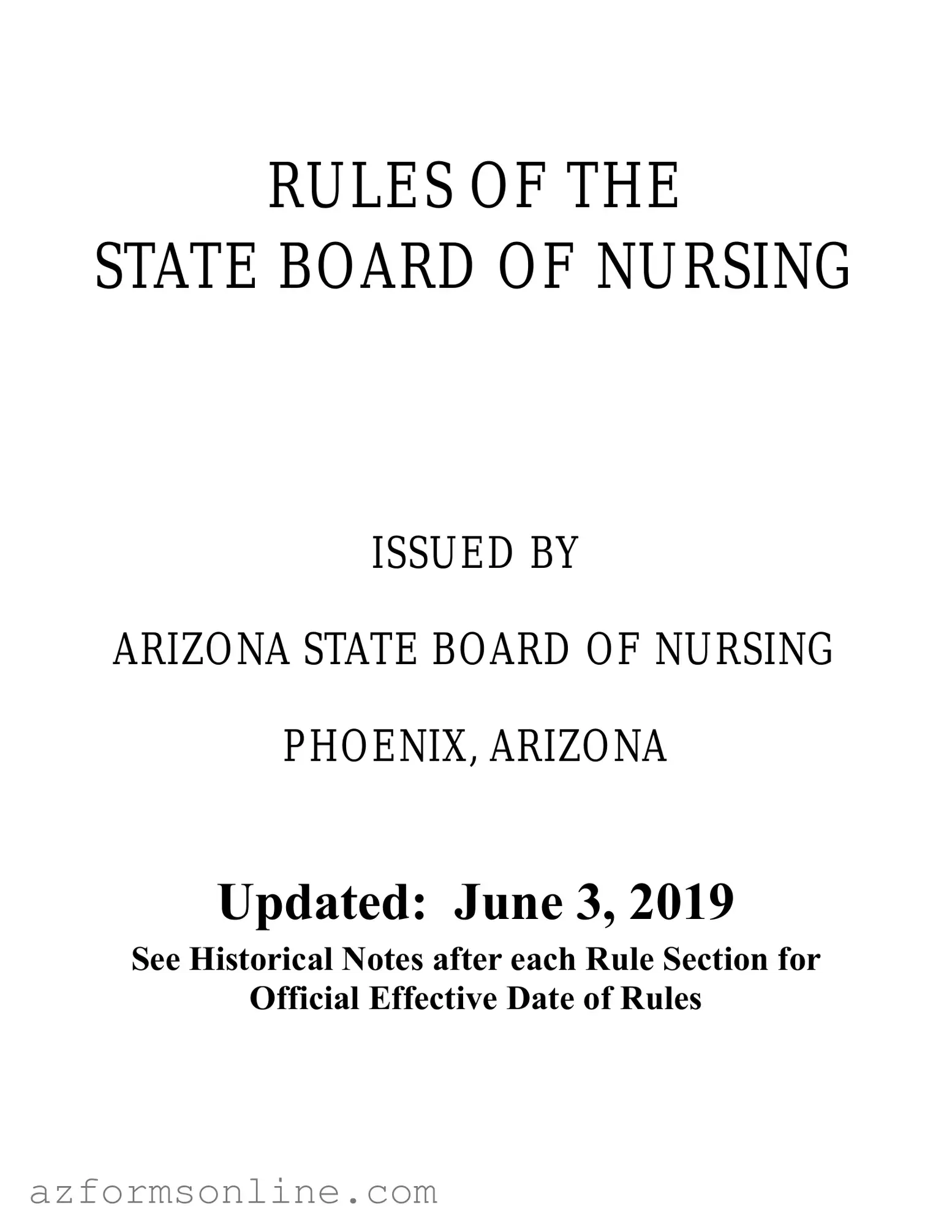 Free Arizona Board Of Nursing License Form