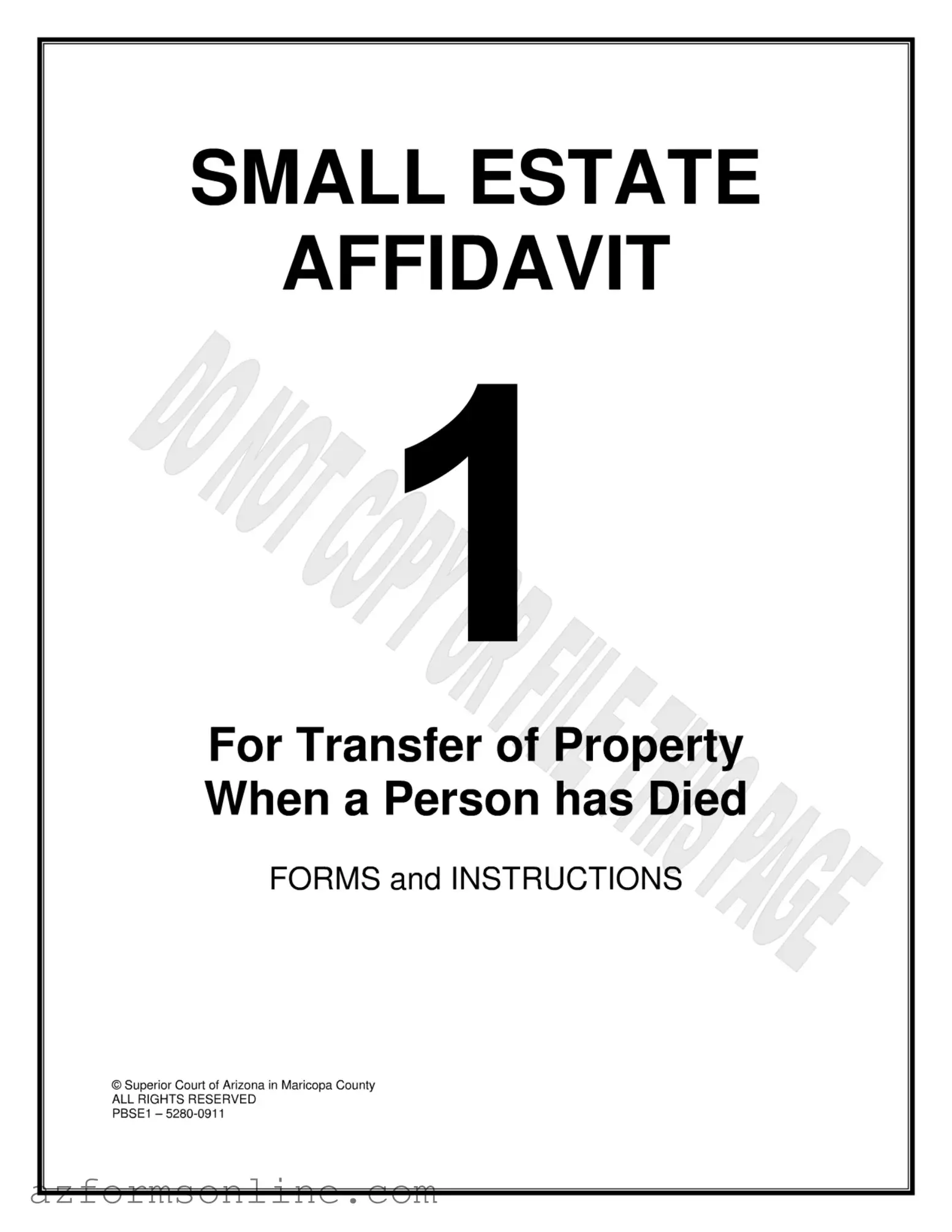 Free Arizona Estate Form