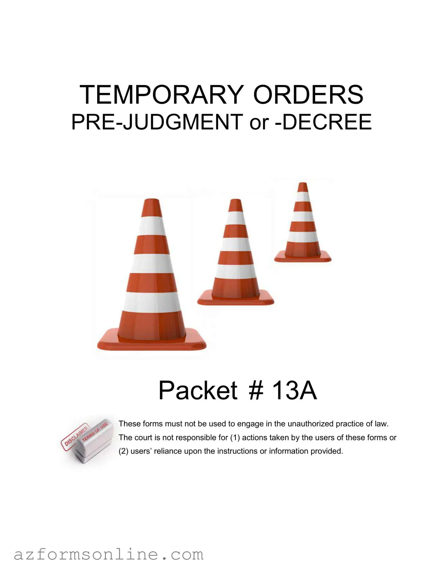Free Arizona Temporary Orders Form