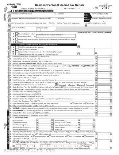 Free Arizona 140 Form
