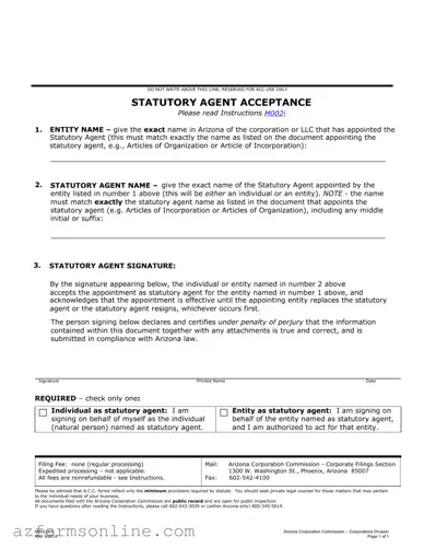 Free Arizona Agent Form