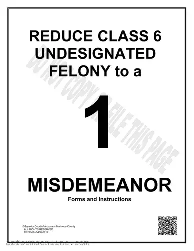 Free Arizona Class 6 Undesignated Felony Form