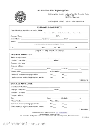 Free Arizona New Hire Reporting Form