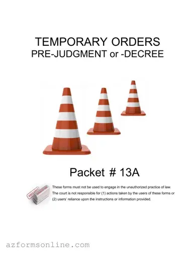 Free Arizona Temporary Orders Form